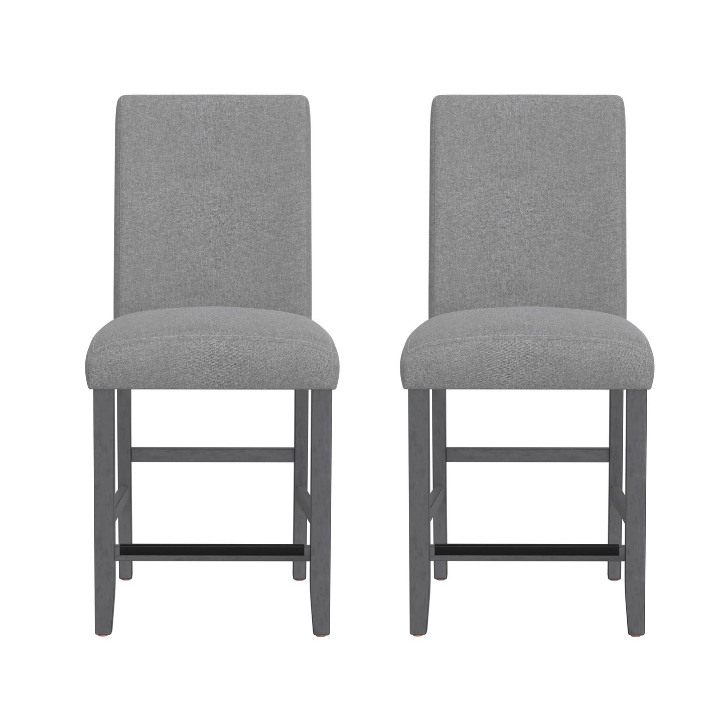 Zeph Gray Upholstered Barstools, Set of 2