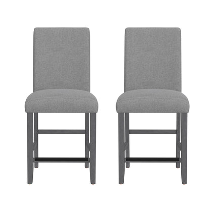 Zeph Gray Upholstered Barstools, Set of 2