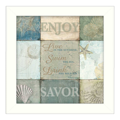 14x14-Inch Framed Wall Art Poster - Ready-To-Hang Living Room Decor, Frame Included, Multicolor