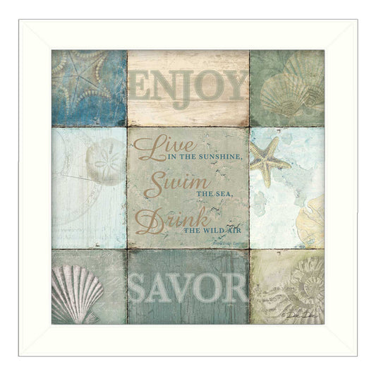 14x14-Inch Framed Wall Art Poster - Ready-To-Hang Living Room Decor, Frame Included, Multicolor