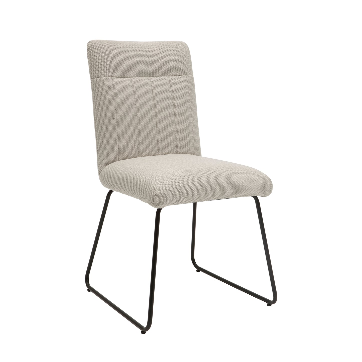 2-Piece Casual Modern Dining Chair Set, Side Chairs, Polyester Fabric, Tubular Metal Legs, Beige