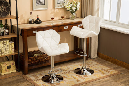 Glasgow Tufted Adjustable Height Bar Stools Set Of 2 White