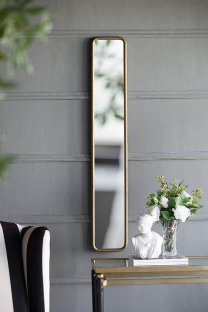 Elegant 47" x 8" Antique Gold Framed Full-Length Mirror - Perfect for Hallways, Living Rooms, and Bedrooms