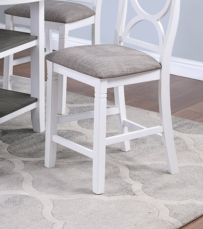 Counter Height Dining Set Storage Padded Chairs 5 Pc White