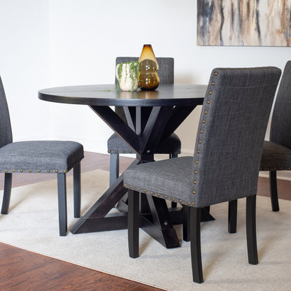 5 Piece Dining Set With Cross Buck Table And 4 Chairs Black