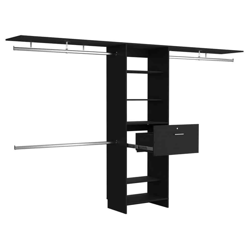 Ashland Black Bedroom Closet Organization System