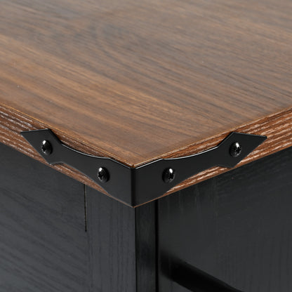 54.5" Rustic Farmhouse Kitchen Island with Power Outlet, Internal Storage, Drop Leaf, and Rolling Wheels for Home and Dining Room - Black