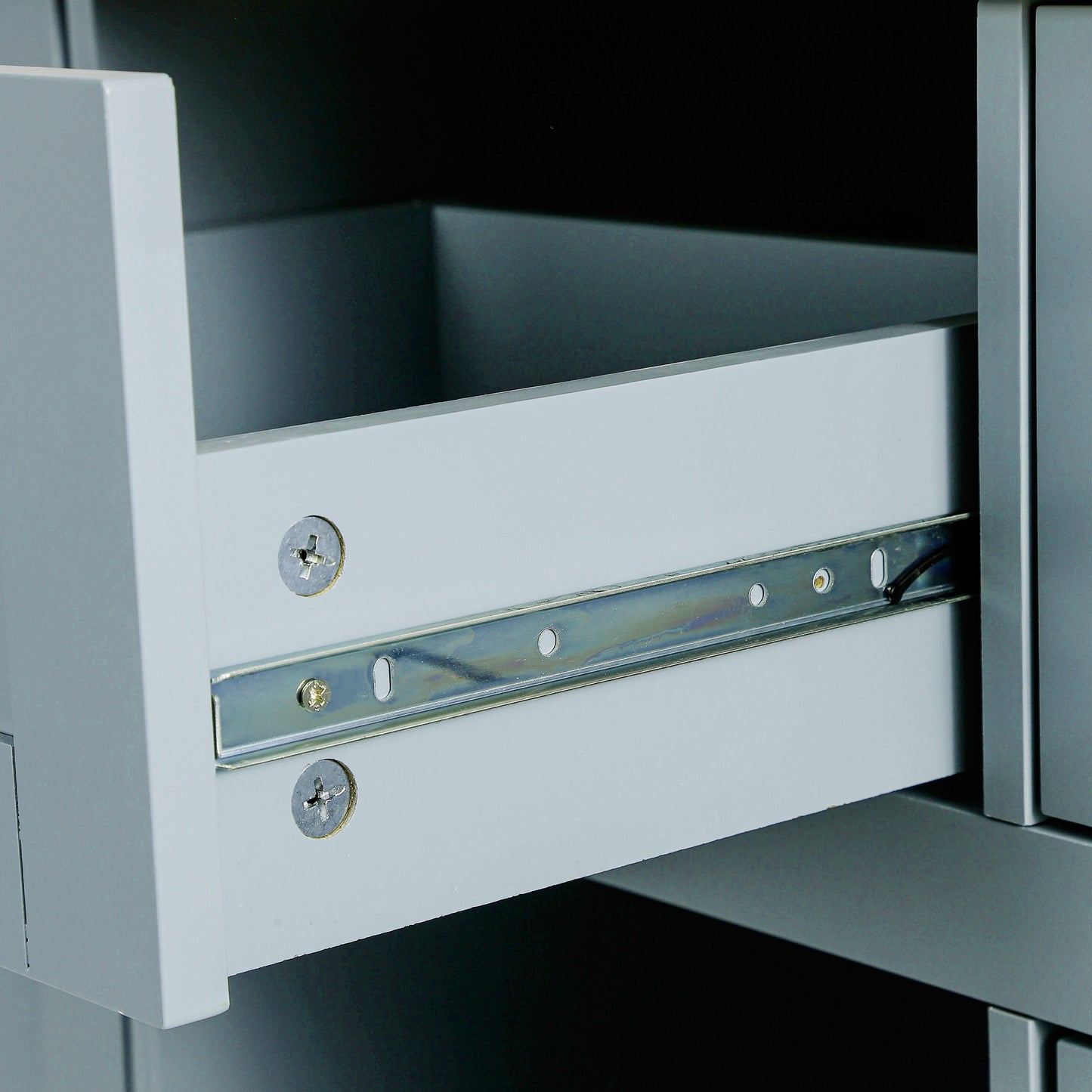 Multi-Functional Kitchen Island Cart with Rubber Wood Drop-Leaf Top, Storage Drawers, and Adjustable Shelving in Grey Blue