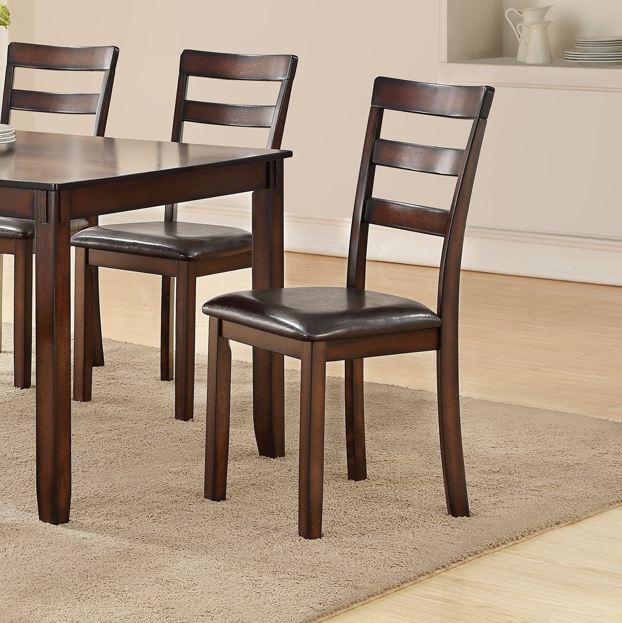 60 Inch Rectangular Dining Set Chairs And Bench Espresso