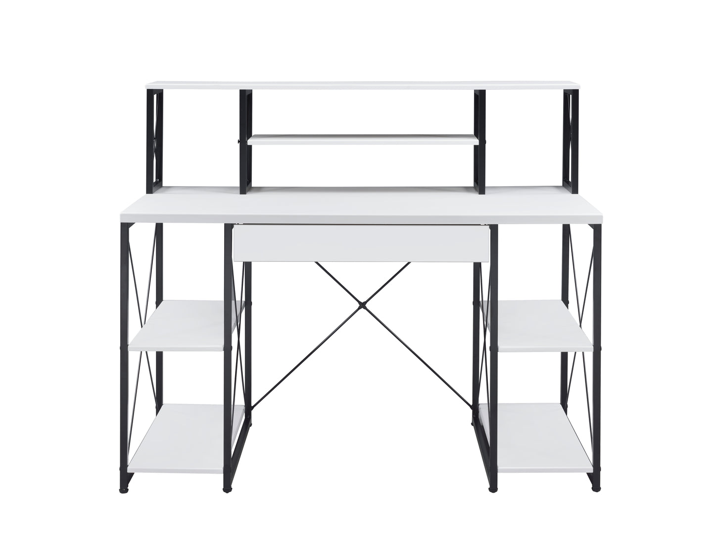 Versatile Modern White Writing Desk with Ample Storage