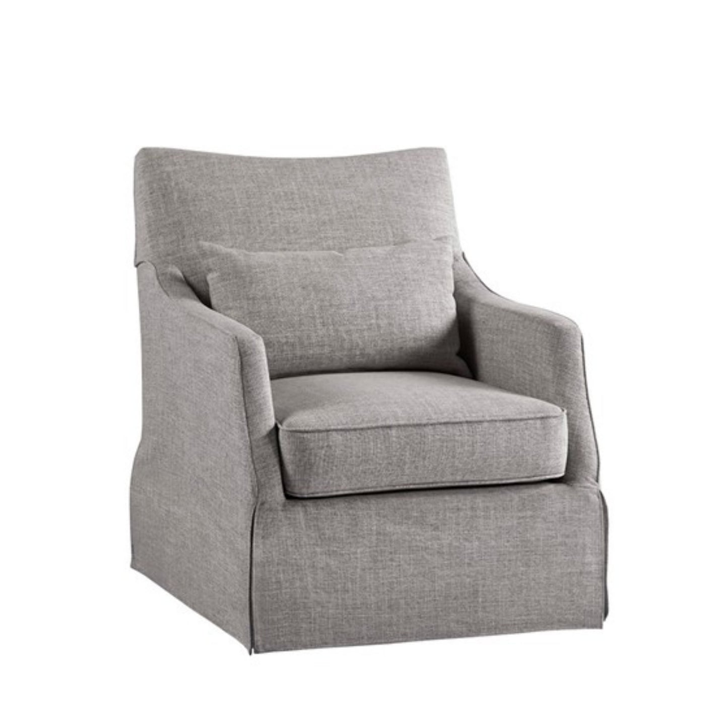 Skirted Swivel Chair Traditional Aesthetic Gray Polyester