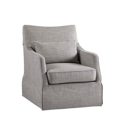 Skirted Swivel Chair Traditional Aesthetic Gray Polyester