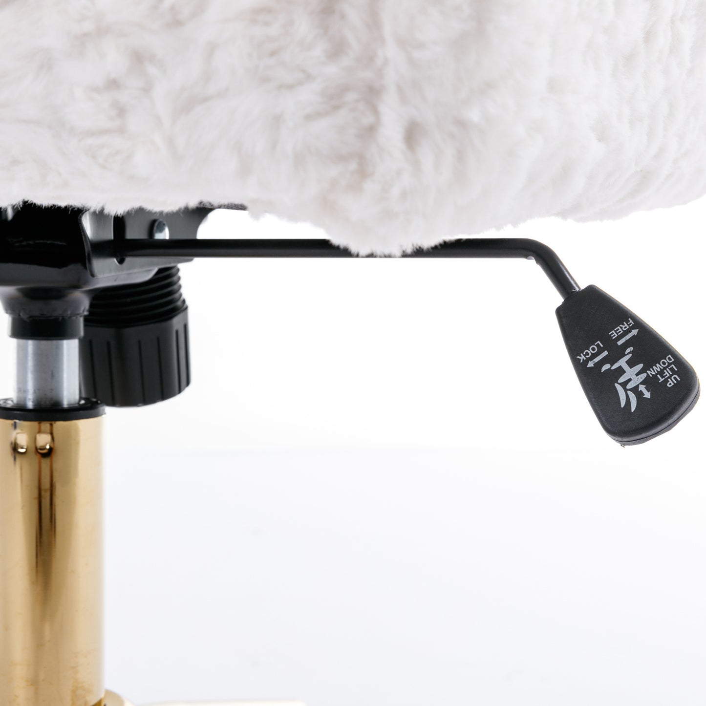 Elegant Beige Velvet Office Chair with Golden Base and Adjustable Recline, Swivel Desk & Vanity Chair