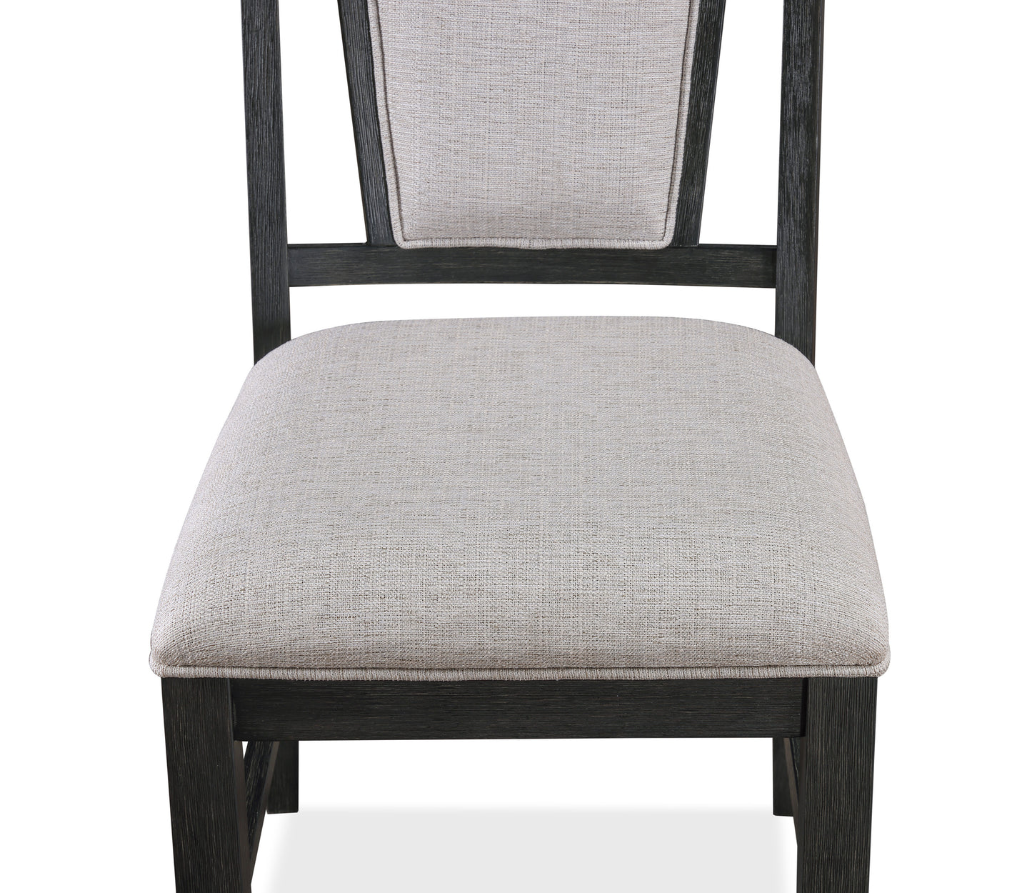 Set of 2 Modern Dining Chairs - Upholstered Seat & Back, Wood Frame, Dining Room Gray