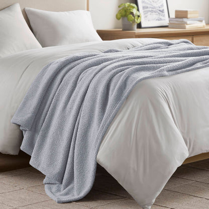 King Size FeatherSoft Blanket - 100% Polyester, All-Season, Machine Washable, OEKO-TEX, 108 x 90 Grey