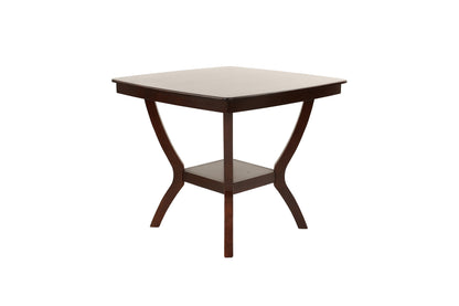 Formal Look Counter Height Dining Table w Shelve And 4x Side Chairs Solidwood Espresso Finish 5pc Set Dining Room Furniture