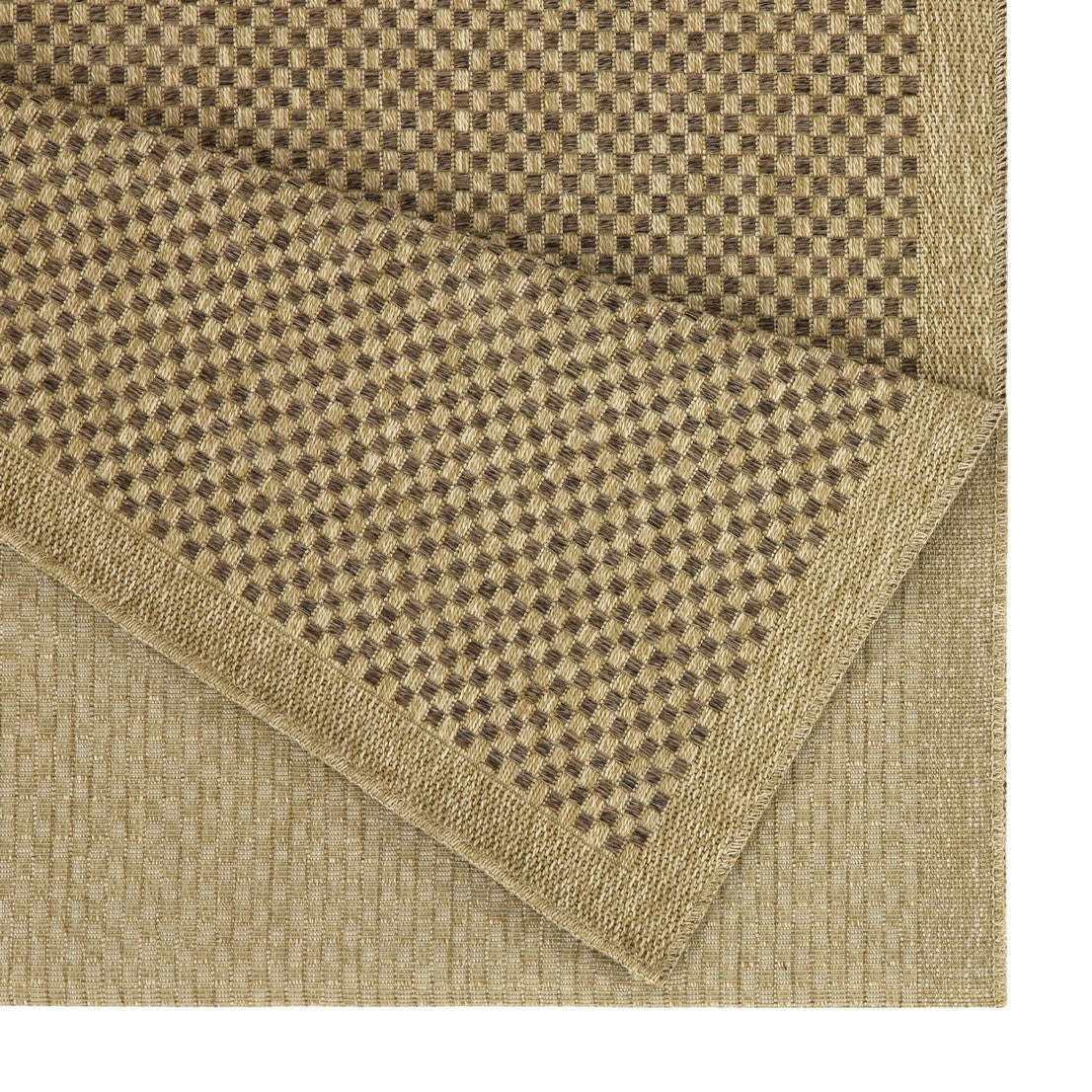Flatweave Indoor/Outdoor Area Rug 7'3" x 2'7" Durable Polypropylene, Stain-Resistant, Pet-Friendly Mocha