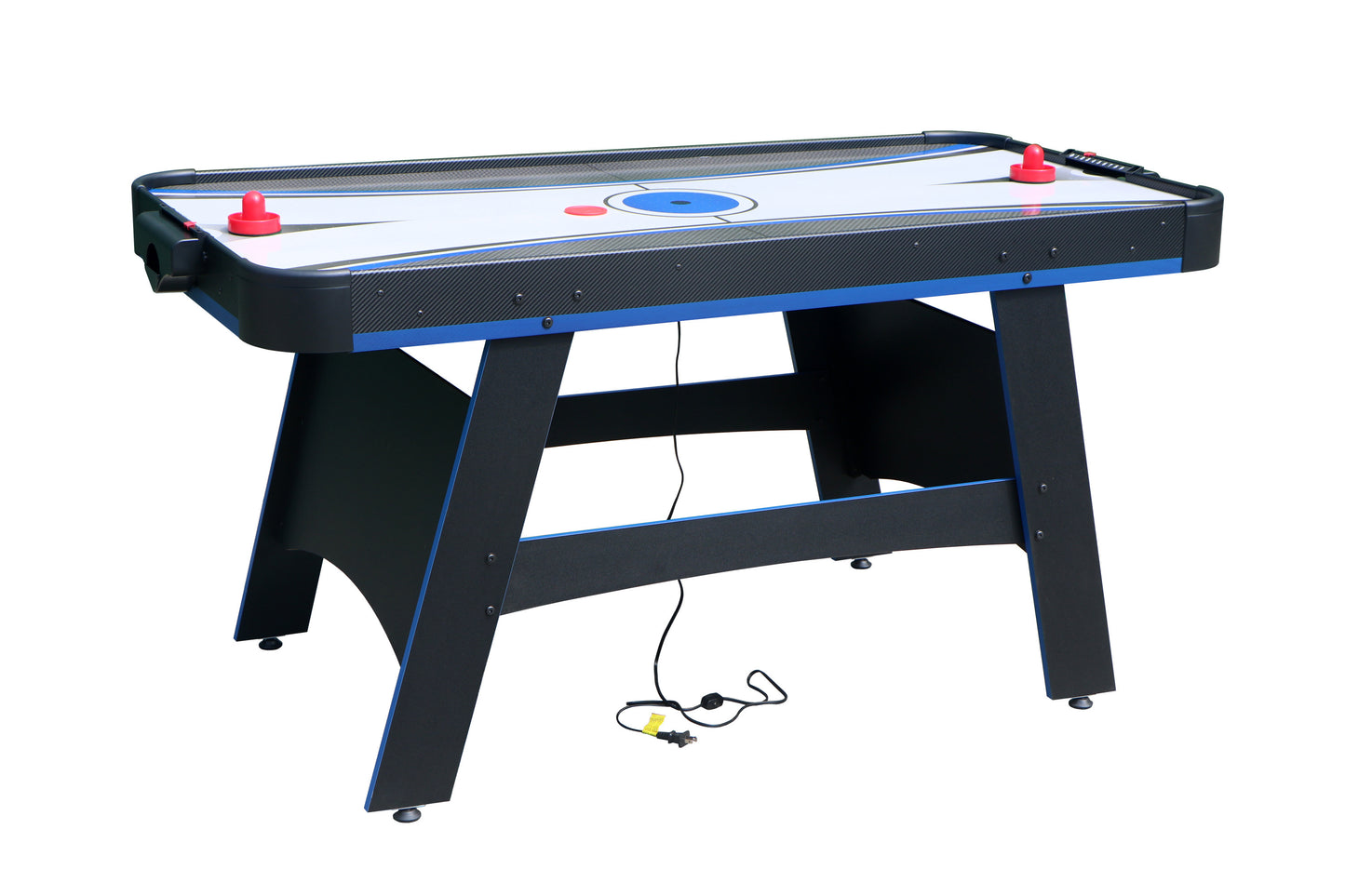 60-Inch 2-in-1 Air Hockey & Table Tennis Multifunction Table, MDF, Easy Assembly - Black, White & Blue