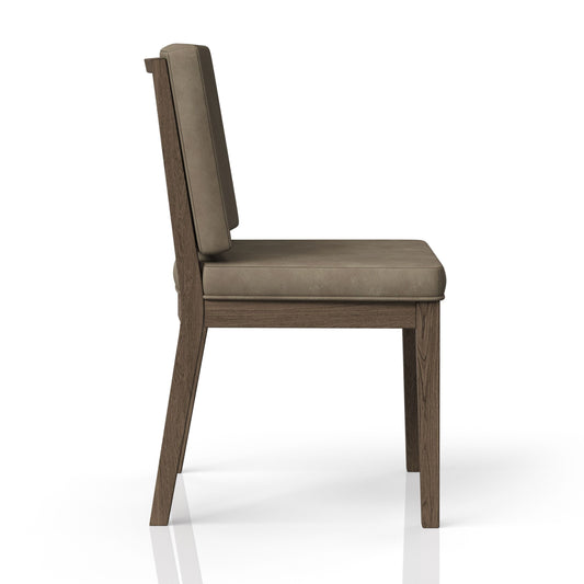 Latte and Leather Soft Back Chair (Set of Two)