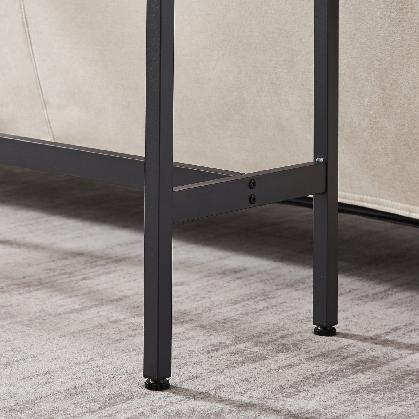 2-Piece Bar Table Set with 2 PU Stools and Backrests, Compact Modern Dining/Bar Furniture, Grey