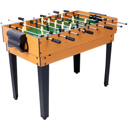 5-in-1 Game Table: Billiards, Ping Pong, Foosball, Basketball, Push Hockey; 43x24x32 in MDF+Steel Brown/Red