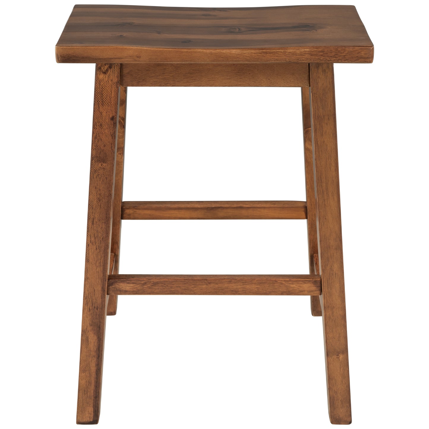 TOPMAX Farmhouse Rustic 2-piece Counter Height Wood Kitchen Dining Stools for Small Places, Walnut