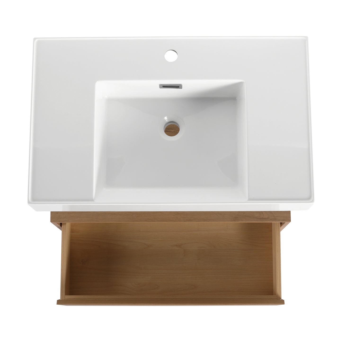 Modern 30-Inch Wall-Mounted Bathroom Vanity with Soft-Close Drawer and Elegant Resin Sink