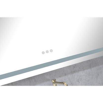 38-Inch LED Illuminated Wall-Mounted Bathroom Mirror with Anti-Fog, Dimmer, and Adjustable Color Temperature Functions