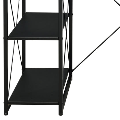 Modern Black Finish Writing Desk with Ample Storage and Industrial Design