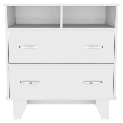 Double Drawer Nightstand Arabi, Bedroom, White
