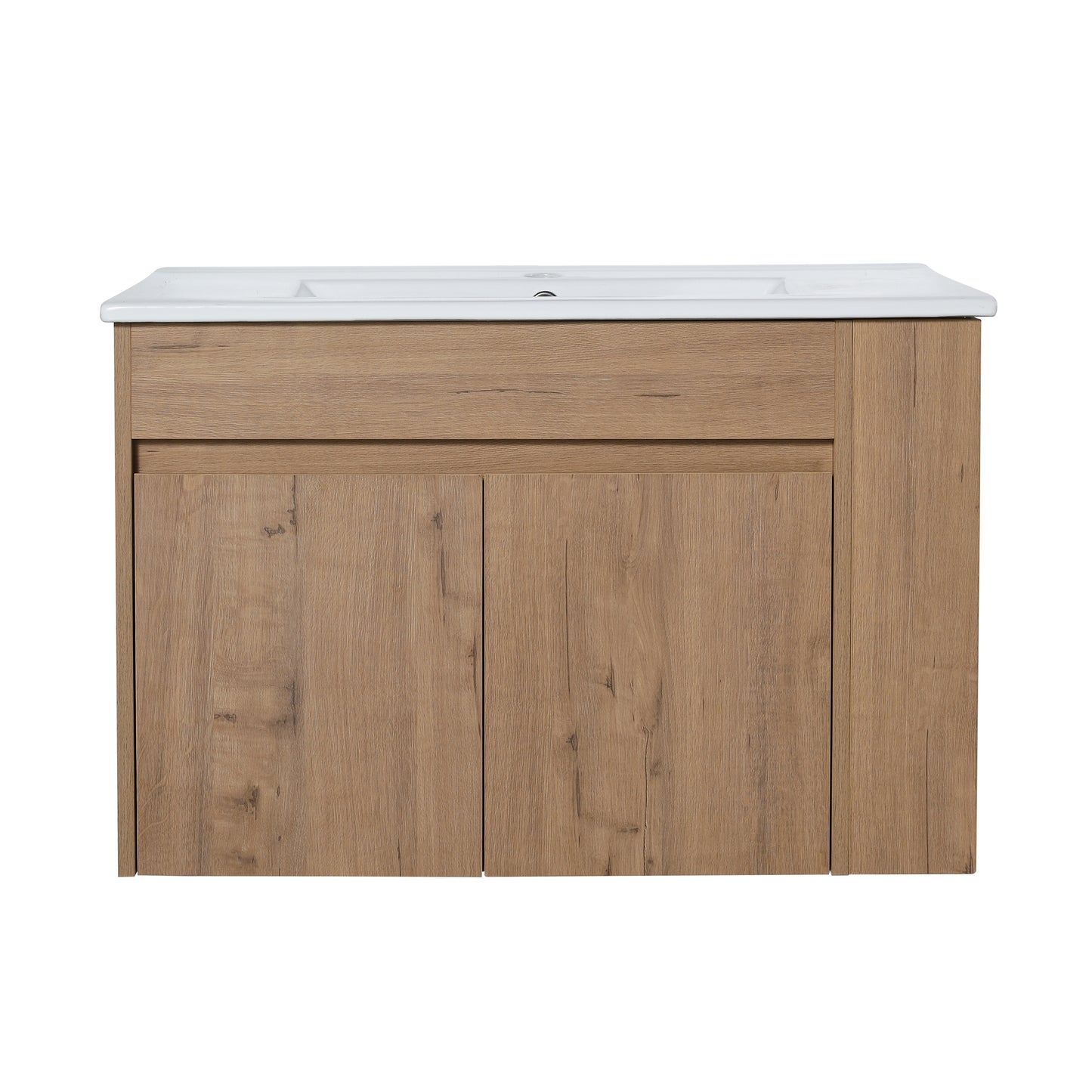 Modern 30-Inch Wall-Mounted Bathroom Vanity with Open Shelf - Vanity Cabinet Only (No Basin Included)
