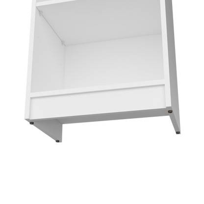 Vinton XS Compact White Bookcase with Five Shelves