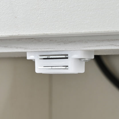 Farmhouse Rolling Kitchen Island with Power Outlet, Drop Leaf, Spice Rack, and Storage Drawers - 53.5'' White Cart for Kitchen and Dining Room