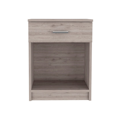 Light Grey 1-Drawer 1-Shelf Nightstand