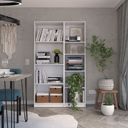 Modern White 2-Piece Bookcase Set with Storage Cabinet and 9 Versatile Shelves