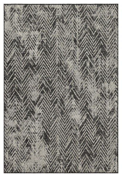 Indoor/Outdoor Area Rug 5'3 x 7'3, Flatweave Polypropylene, Stain-Resistant Anthracite