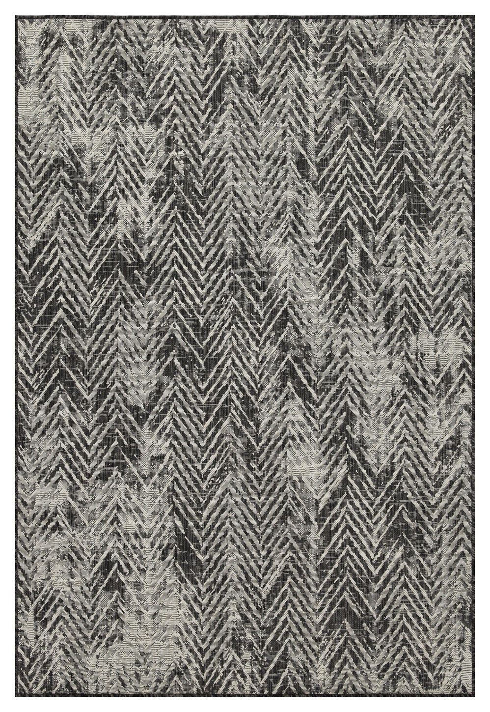 7 ft 3 in x 2 ft 7 in Indoor/Outdoor Area Rug, Flatweave Polypropylene, Durable, Anthracite