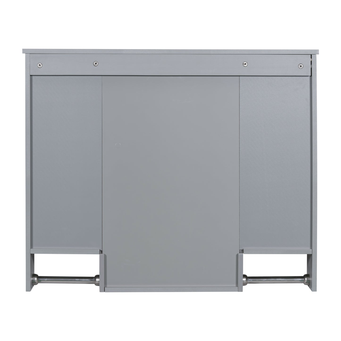 35'' x 28'' Modern Wall Mounted Bathroom Storage Cabinet, Bathroom Wall Cabinet with Mirror, Medicine Cabinet with Towels Bar