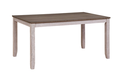 Dining Table One Piece Wood Transitional Grayish White