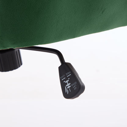 Luxurious Ergonomic Velvet Swivel Office Chair with Golden Base for Home and Bedroom