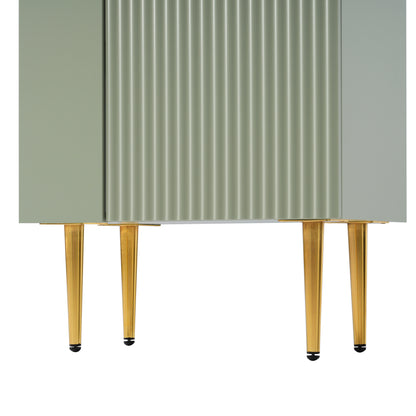 Contemporary 21.6" Green Bathroom Vanity with Left Side Storage and Ceramic Sink