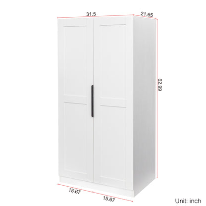 Elegant 62.99” White Freestanding Kitchen Pantry Cabinet with Multi-Level Shelves and Doors for Modern Living Spaces