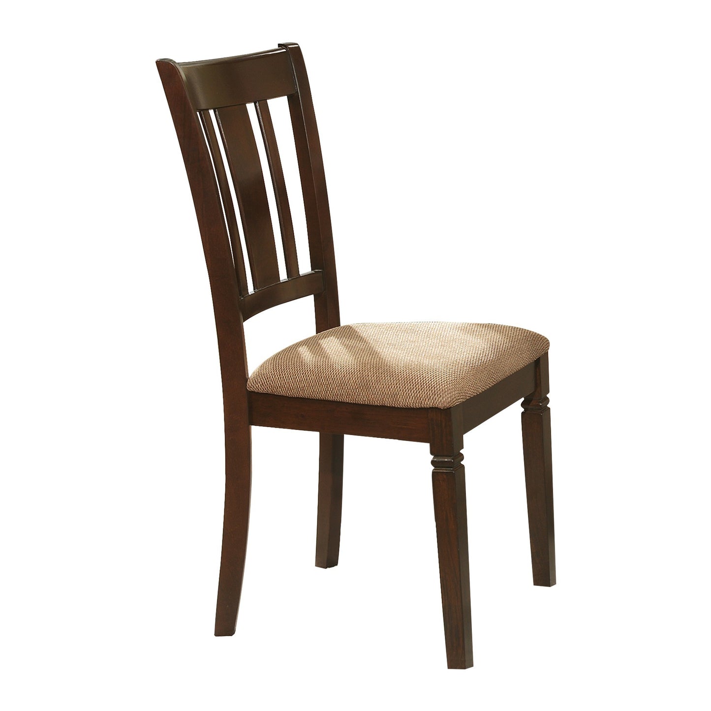 Set of 2 Transitional-Style Dining Chairs with Wood Frame and Fabric Upholstery for Kitchen, Espresso