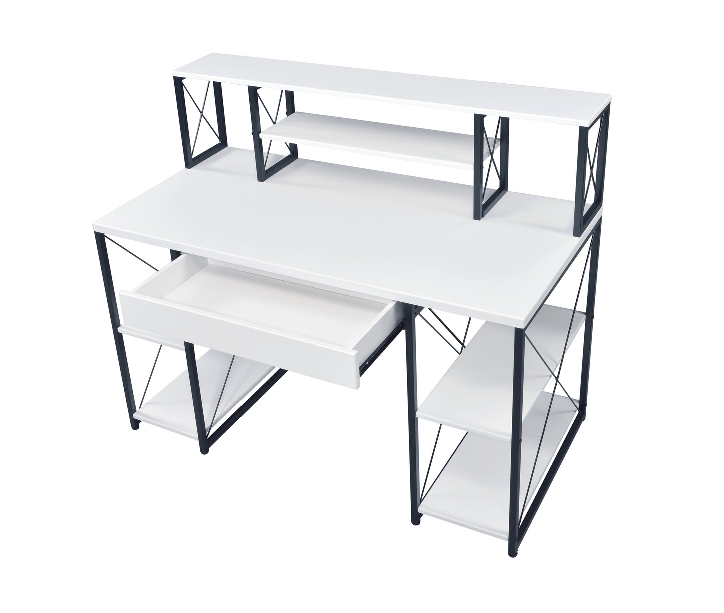 Versatile Modern White Writing Desk with Ample Storage