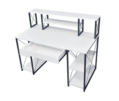 Versatile Modern White Writing Desk with Ample Storage