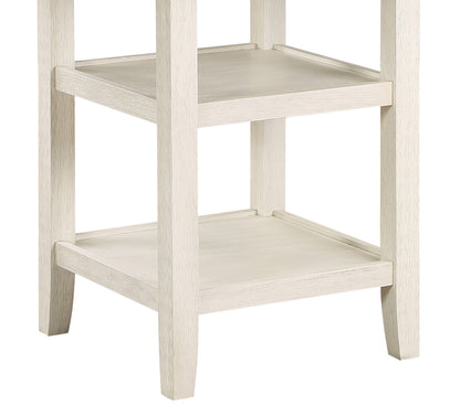 Counter Height Dining Set With Shelves Antique White Finish