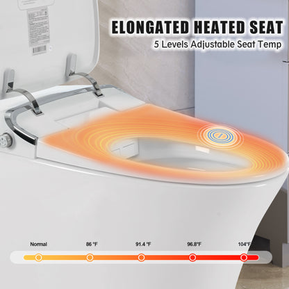 Ultimate Luxury Bidet Toilet with Warm Water Dryer, Heated Seat, Remote Control, LED Night Light, and Smart Flushing Technology