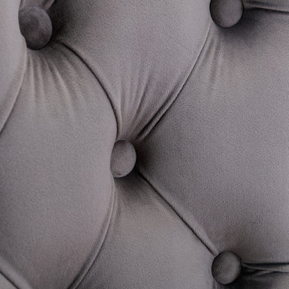 A&A Furniture Velvet Bar Stools Set Of 2 Adjustable Gray