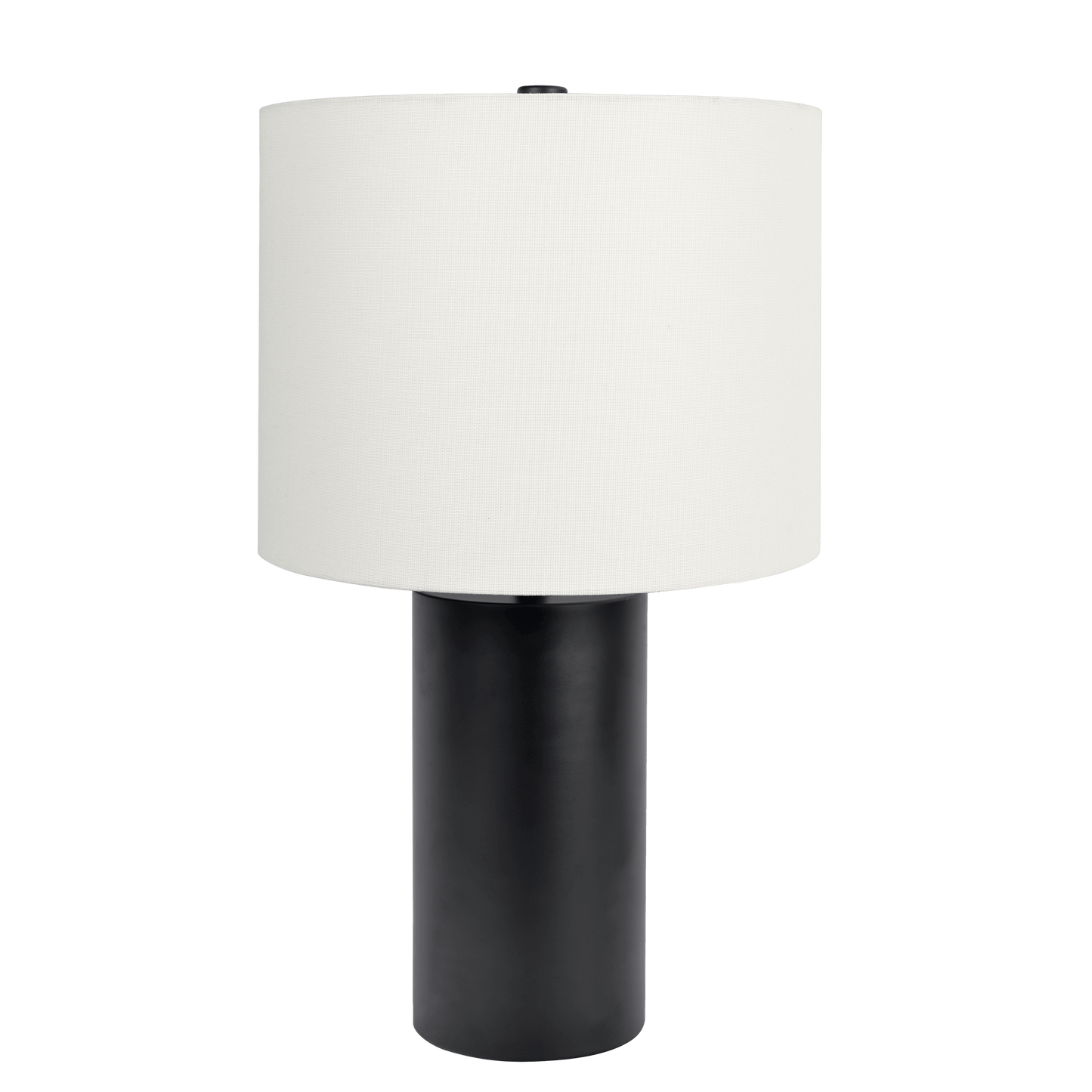 Table Lamp with On/Off Switch, Block Base, 11 in high, 19 in wide, living room or bedroom, Black