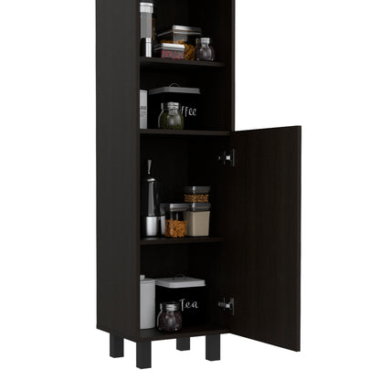 Sheffield Contemporary 2-Door Kitchen Pantry Cabinet with Adjustable Shelves and Chrome Hardware